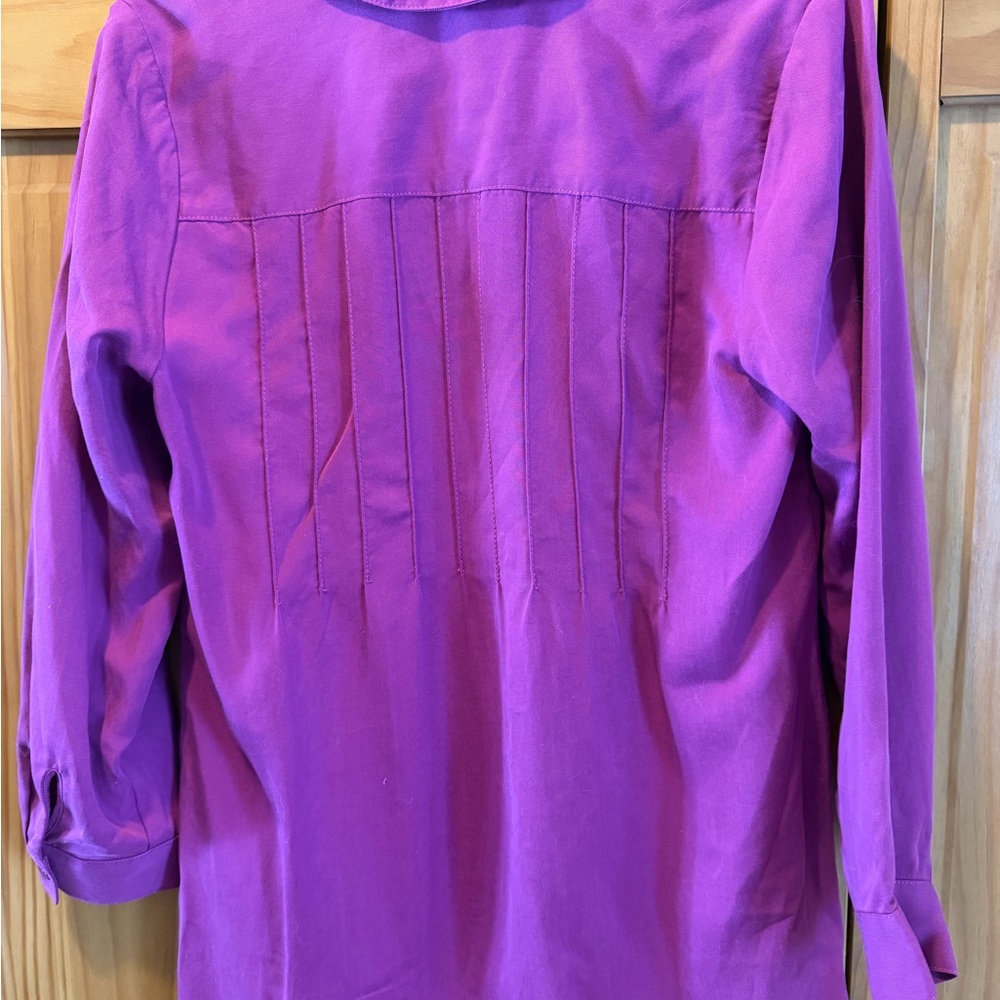Soft Surroundings Purple Button-Front Blouse NWT - image 11